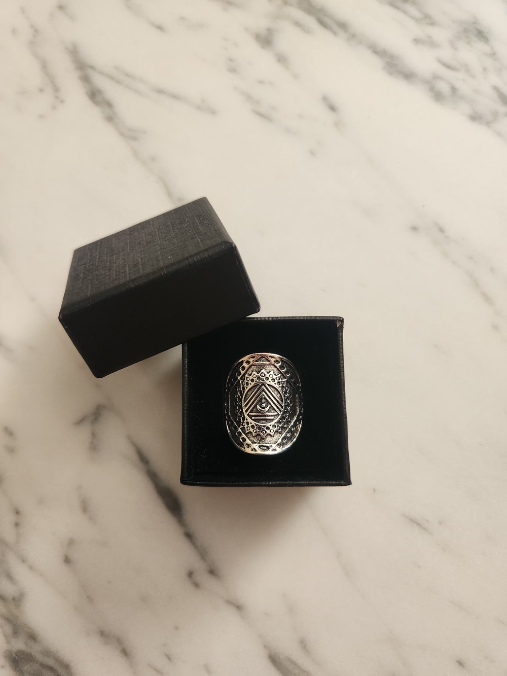 Ornate Silver-Tone Statement Ring~Size 10